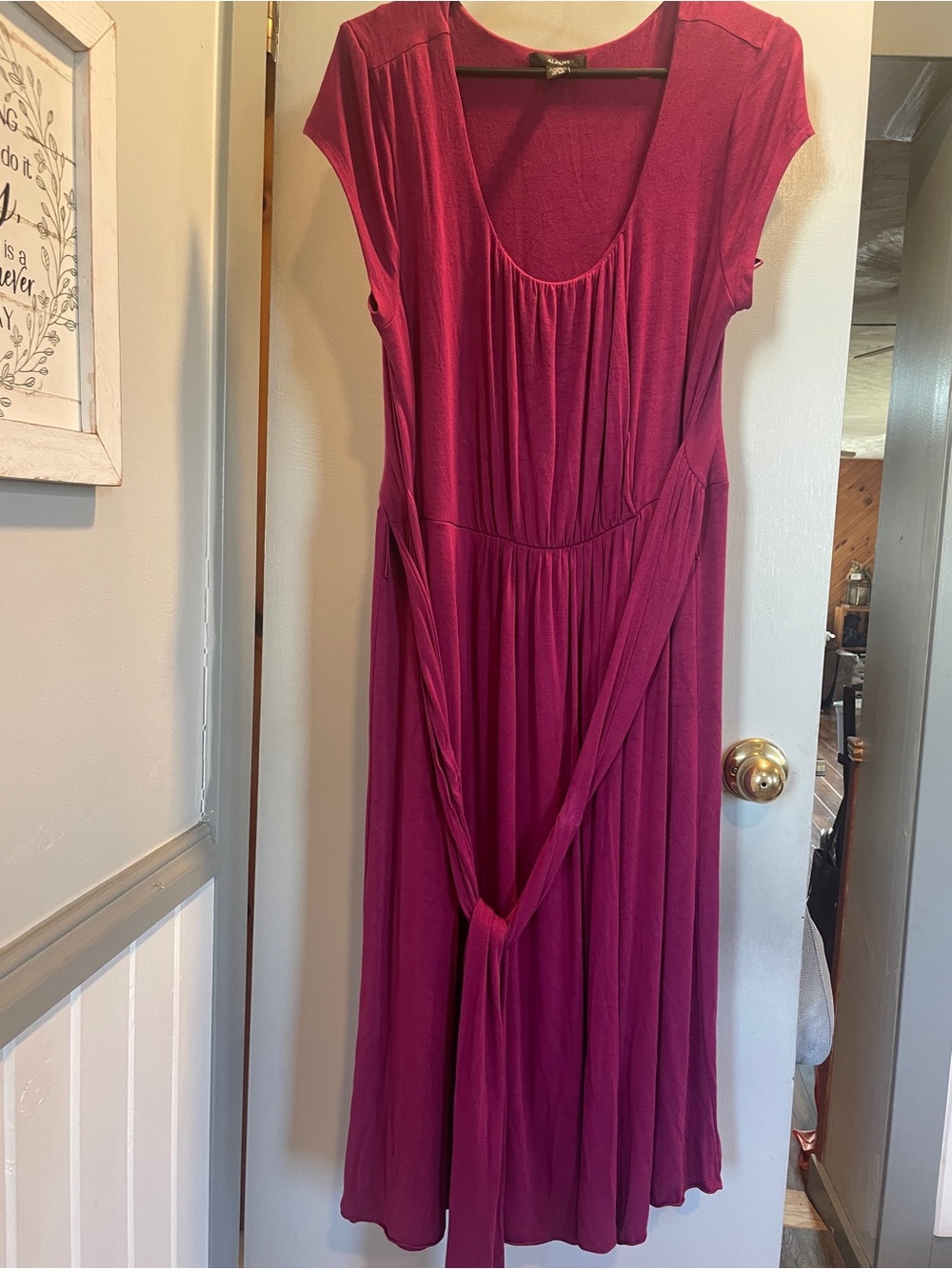 Alfani Fuchsia Scoop-Neck Maxi Dress size L